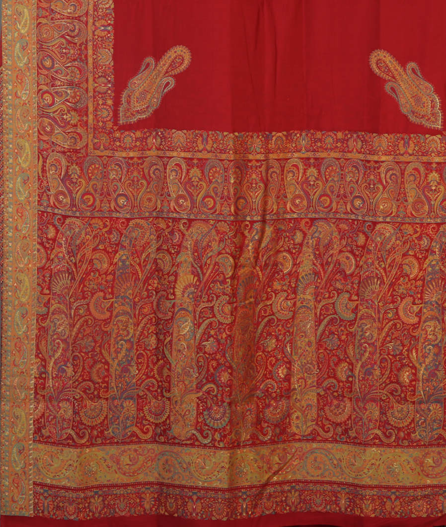 Red Cashmere Kani Silk Saree T4391024