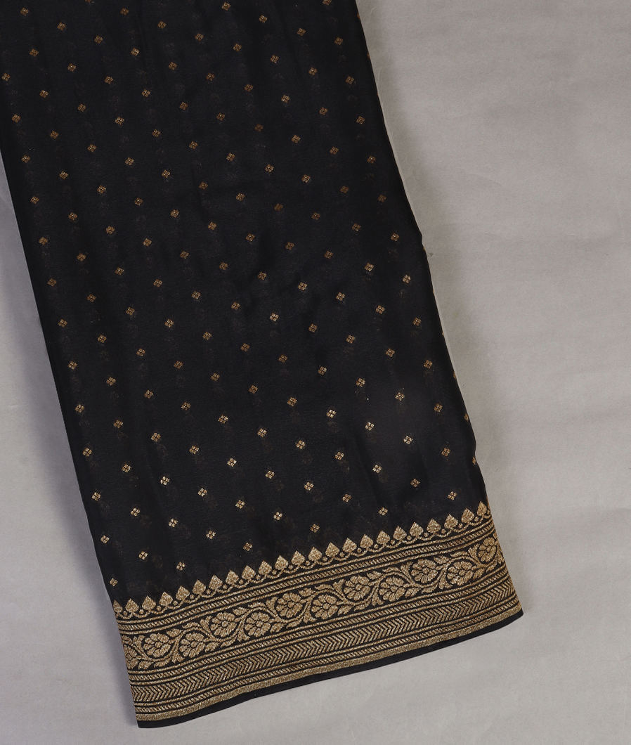 Black Georgette Silk Saree T428312-image