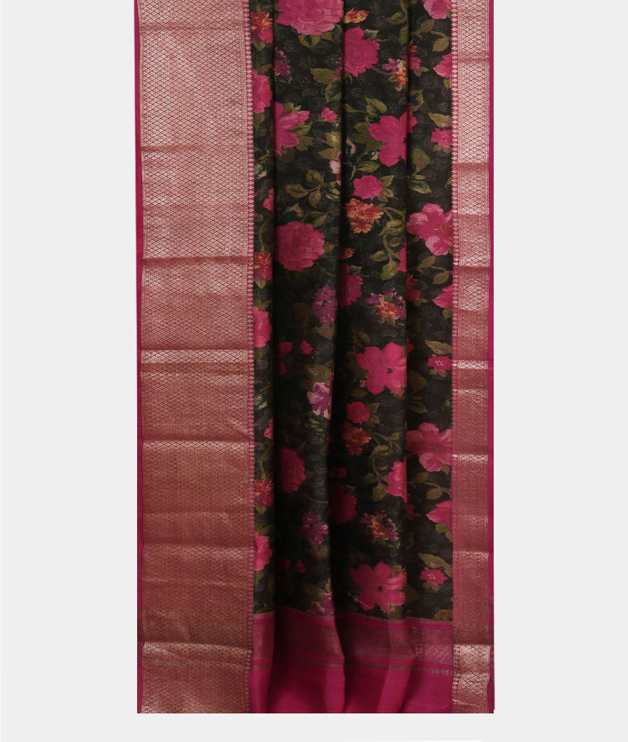 Black Chaniya Silk Saree T4456492