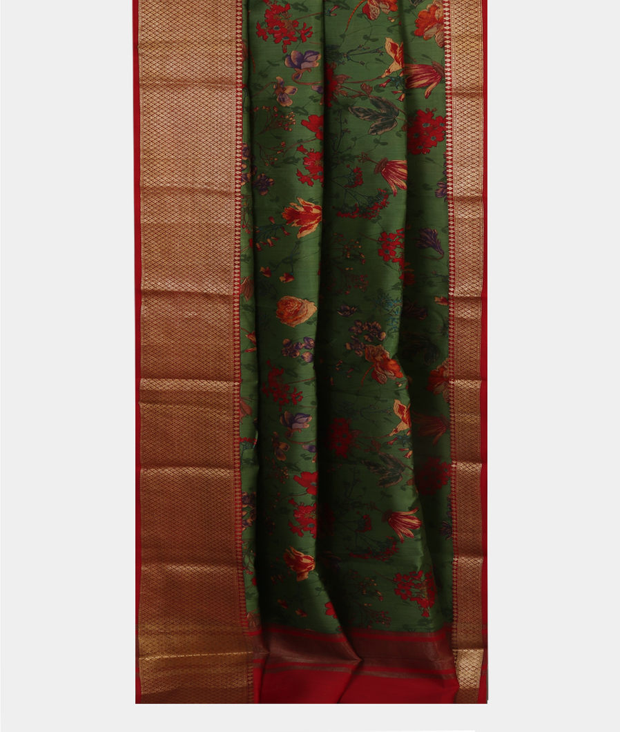 Green Chaniya Silk Saree T4456532