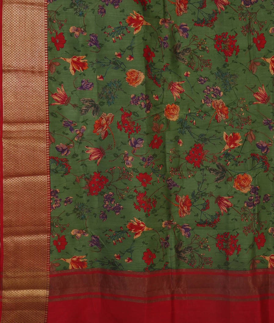 Green Chaniya Silk Saree T4456534