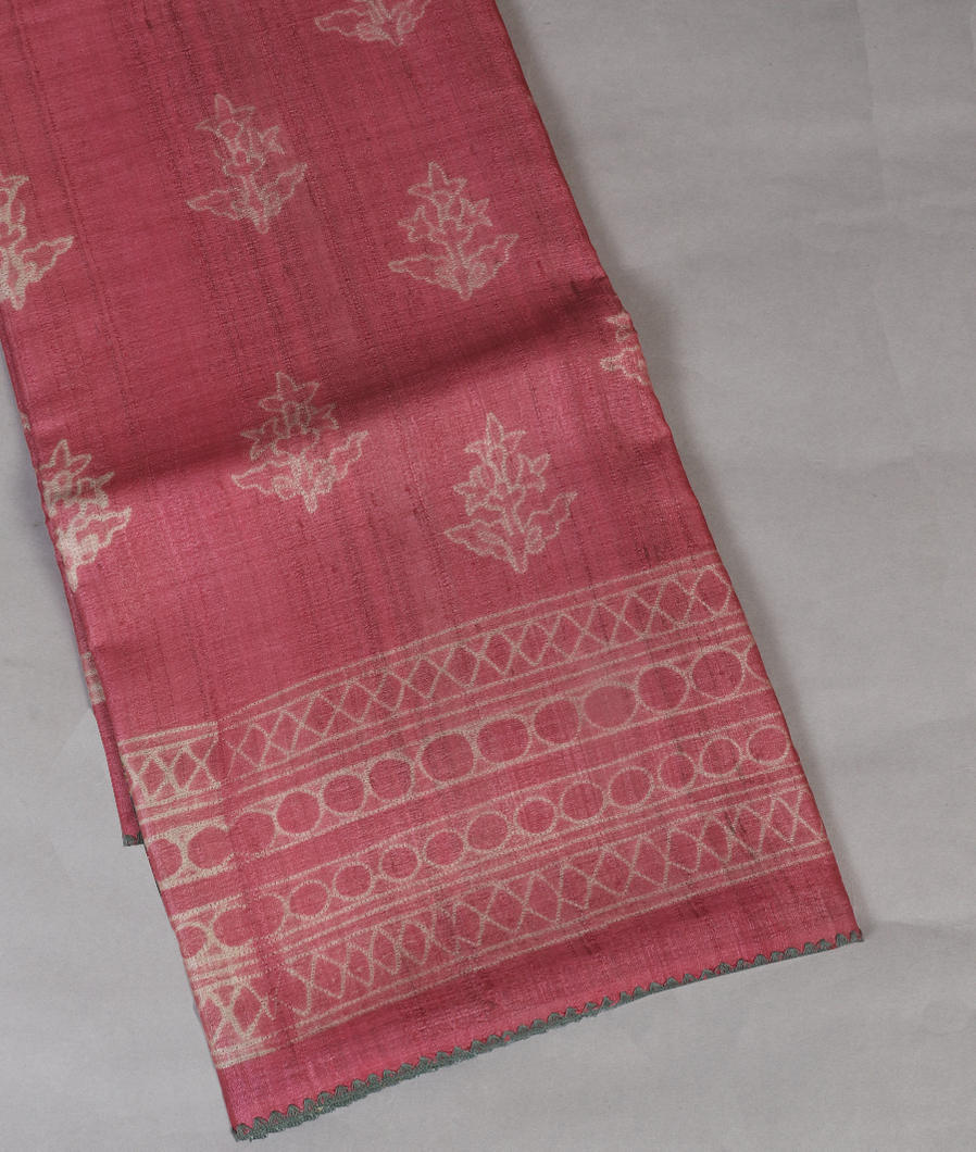 Pink Tussar Printed Saree T445121-image