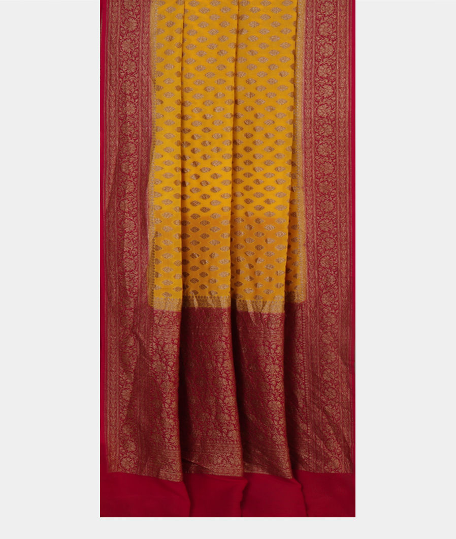 Yellow Banaras Georgette Silk Saree T4436862