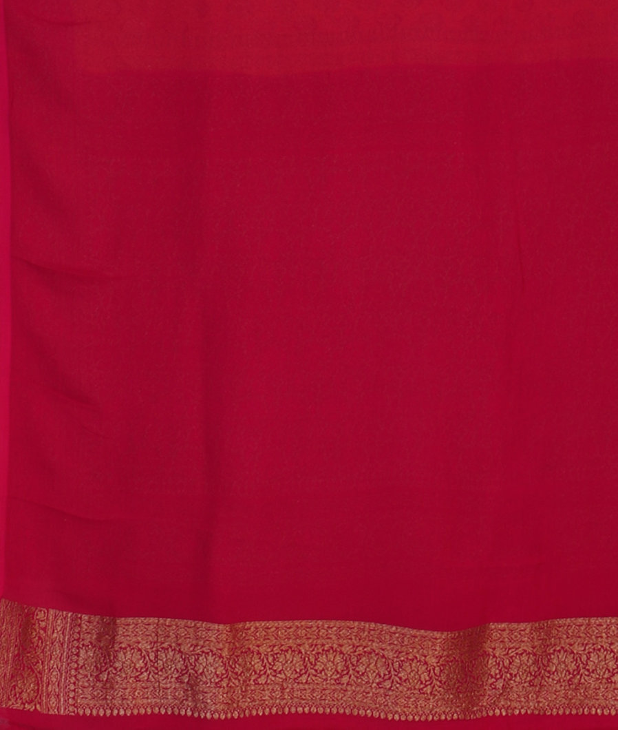 Yellow Banaras Georgette Silk Saree T4436863