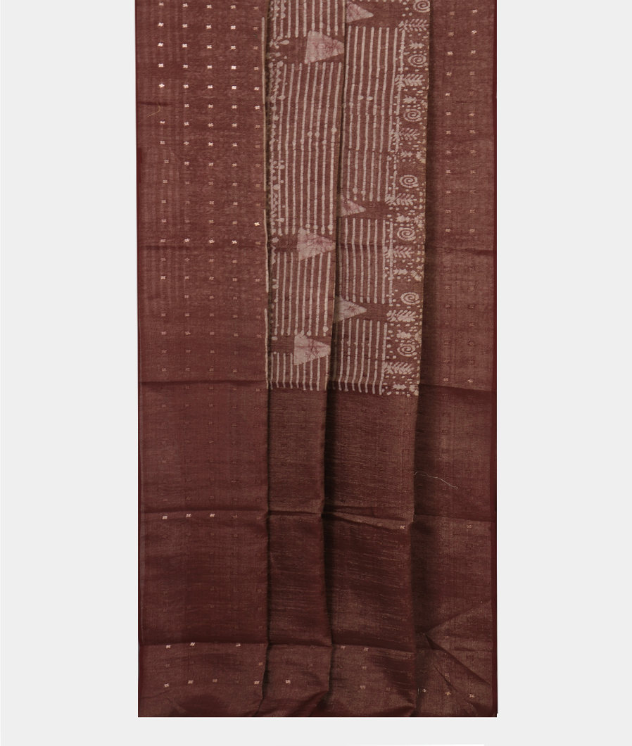 Brown Tissue Tussar Printed Saree T4174172