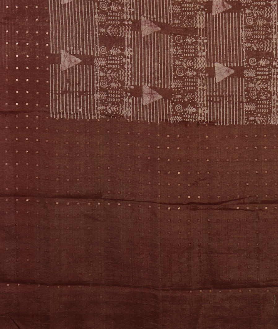 Brown Tissue Tussar Printed Saree T4174174