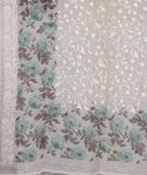 White Kora Organza Embroidery Saree T4462714