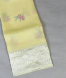 Yellow Kora Organza Hand Embroidery Saree T3792611