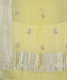 Yellow Kora Organza Hand Embroidery Saree T3792614