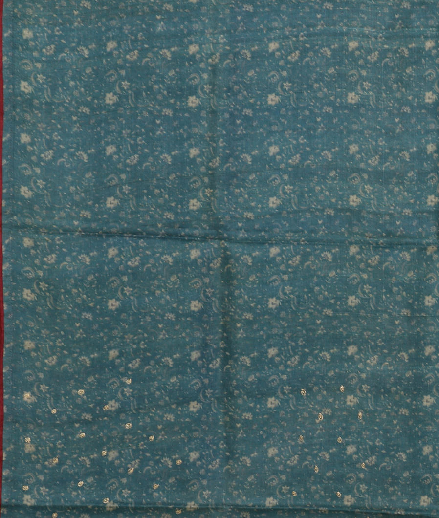 Blue Tussar Embroidery Saree T3691603