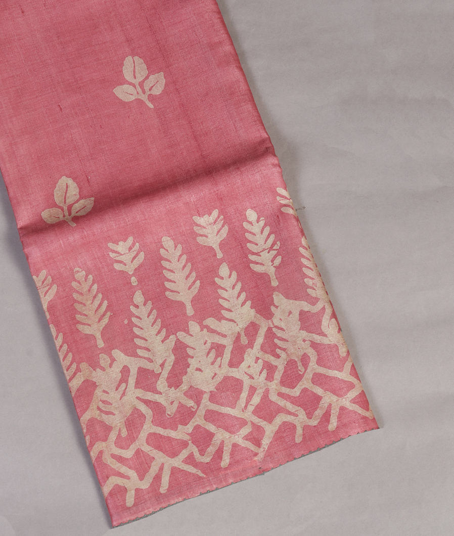 Pink Tussar Printed Saree T445107-image