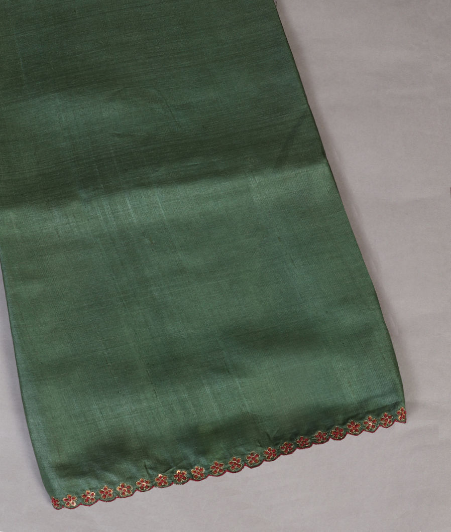 Green Tussar Embroidery Saree T444523-image