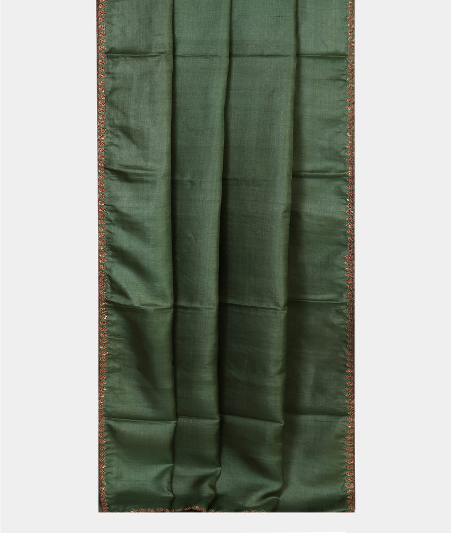 Green Tussar Embroidery Saree T4445232