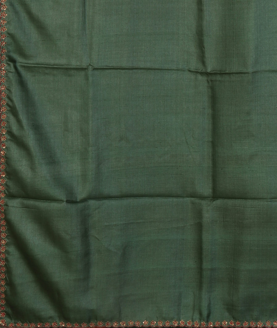 Green Tussar Embroidery Saree T4445234