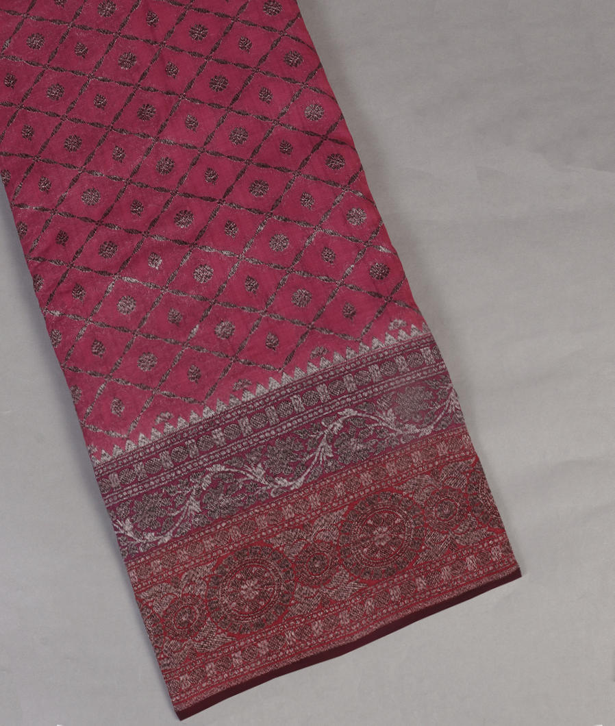 Pink Banaras Georgette Silk Saree T446307-image