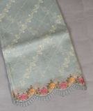 Bluish Grey Silk Kota Embroidery Saree T4462871