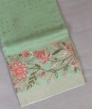 Green Kora Organza Embroidery Saree T4356191