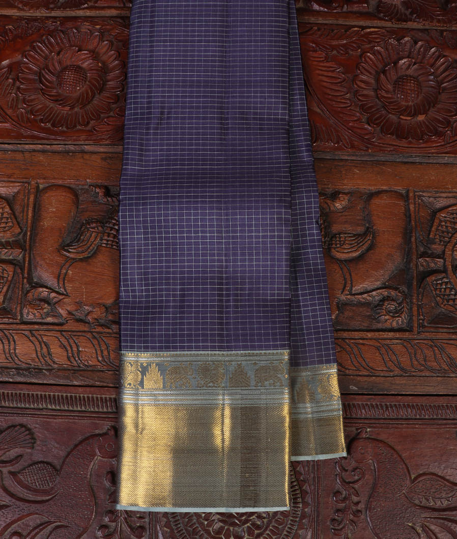 Blue Handwoven Kanjivaram Silk Saree T448189-image