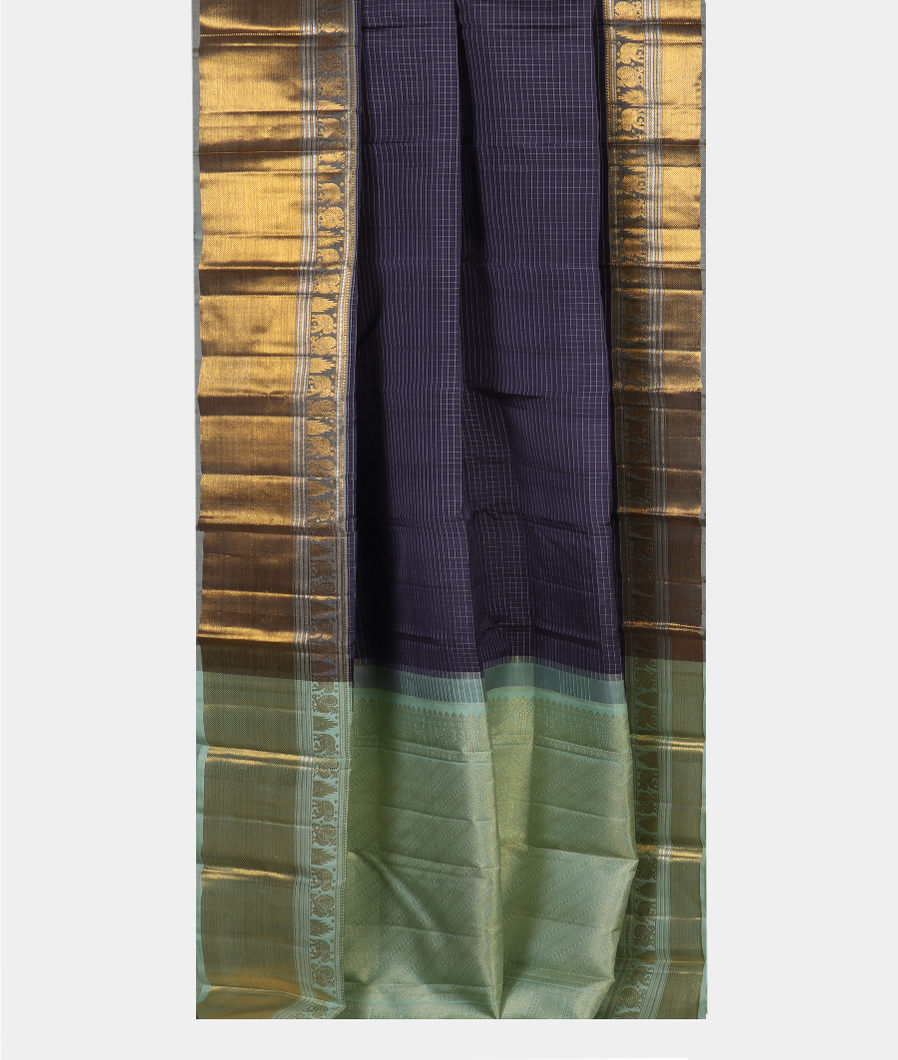 Blue Handwoven Kanjivaram Silk Saree T4481892