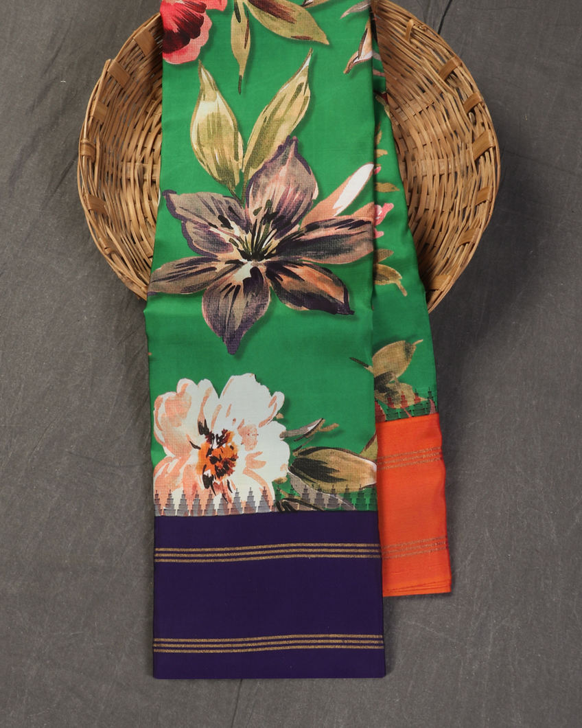 Green Printed Soft Silk T446927-image