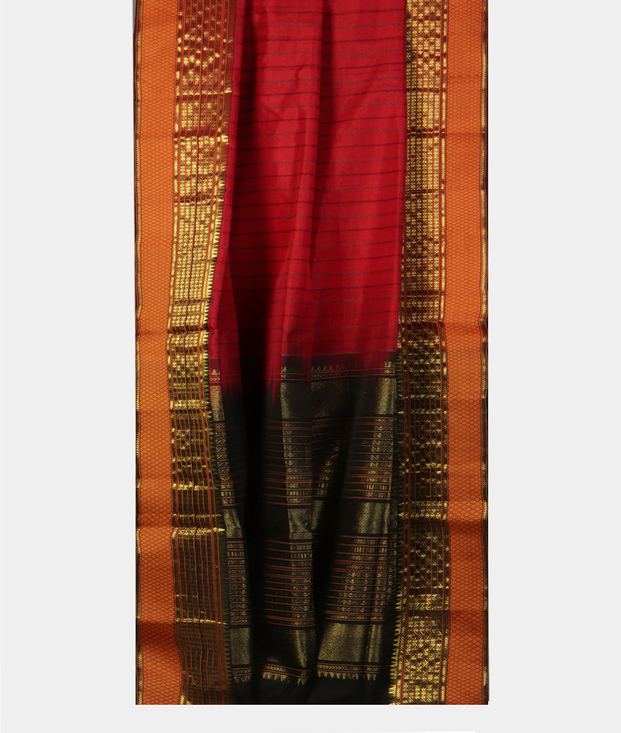 Red Silk Cotton Saree T4512092