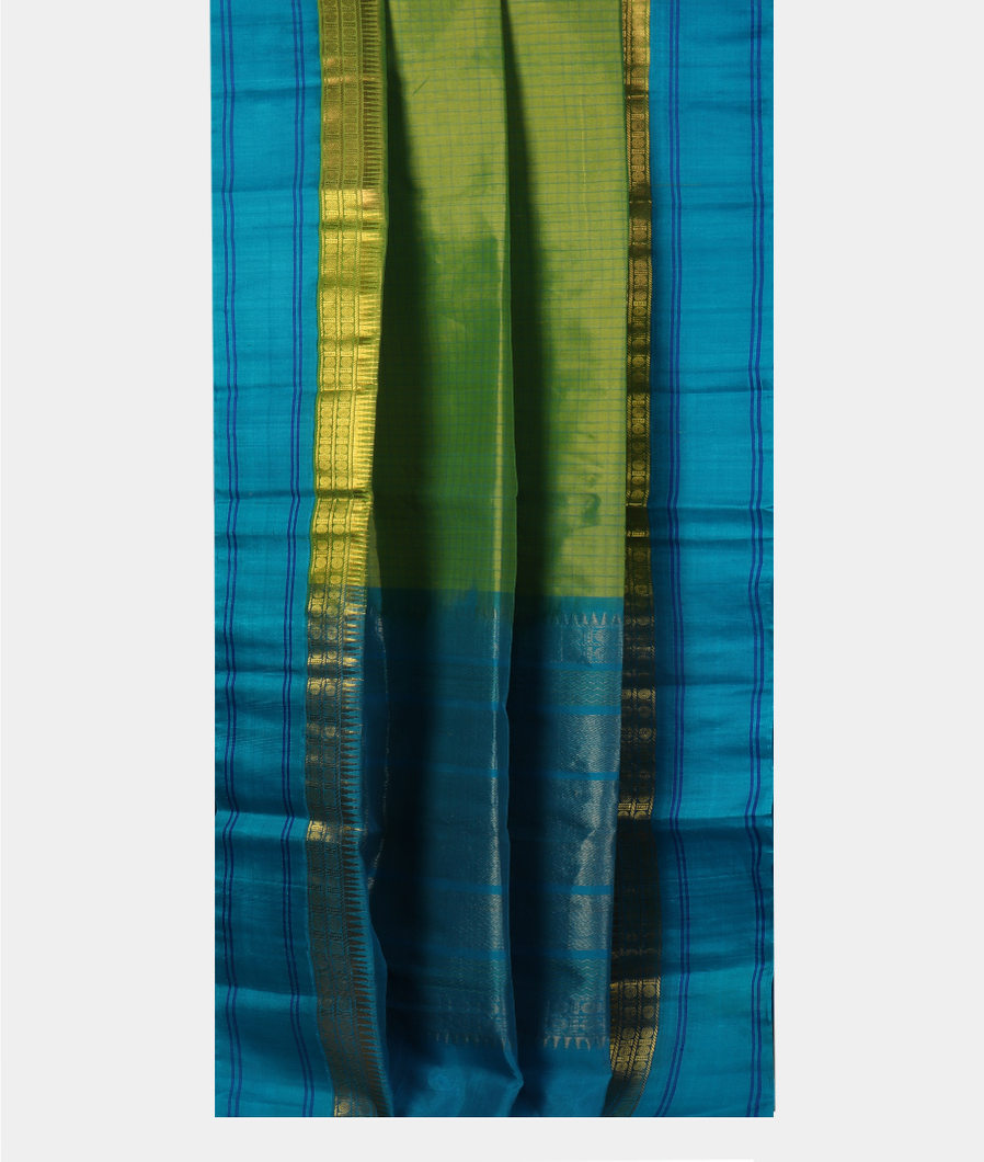 Green Red Silk Cotton Saree T4511562