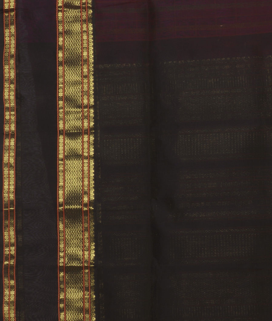 Magenta Silk Cotton Saree T4512453