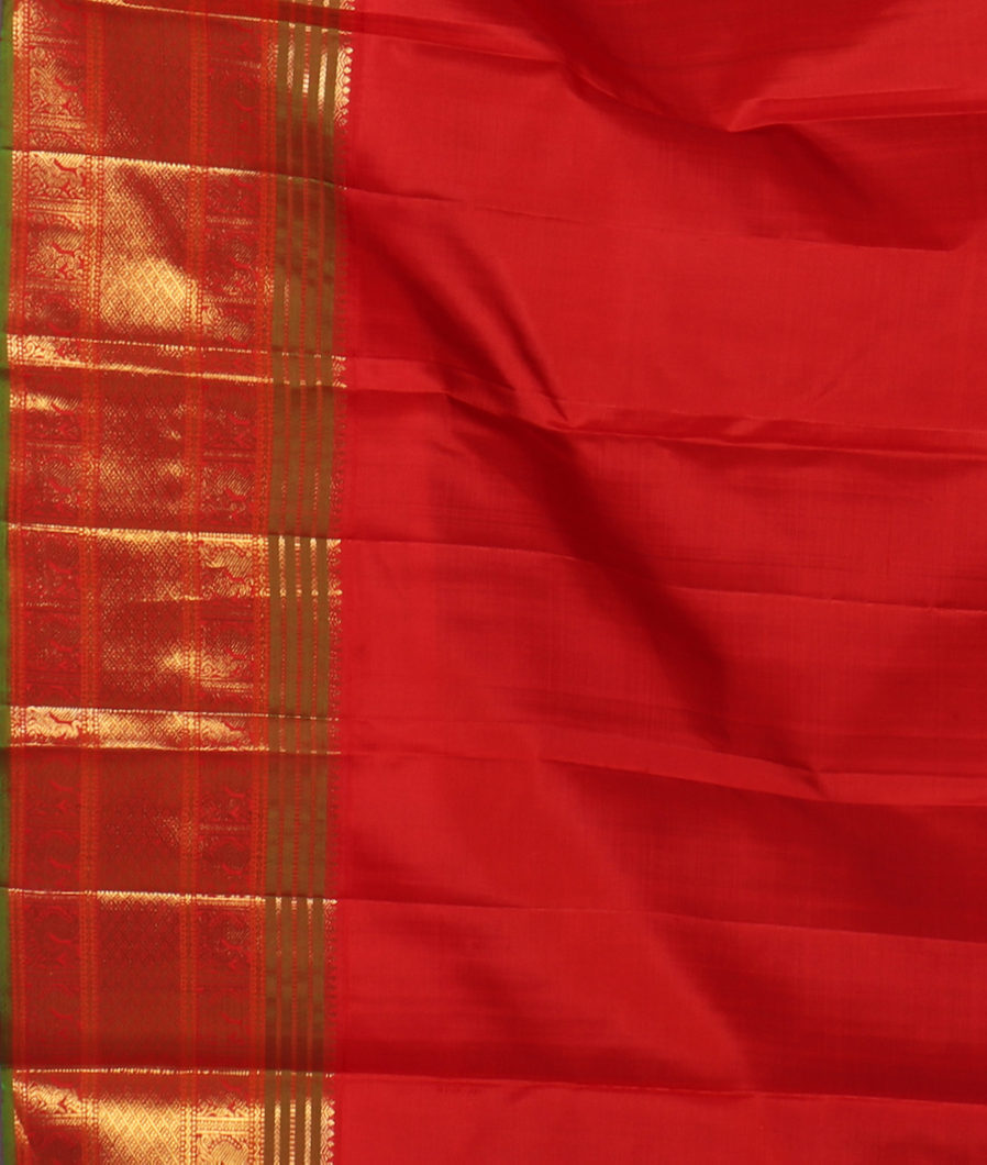 Bottle Green Handwoven Kanjivaram Silk Saree T4270263