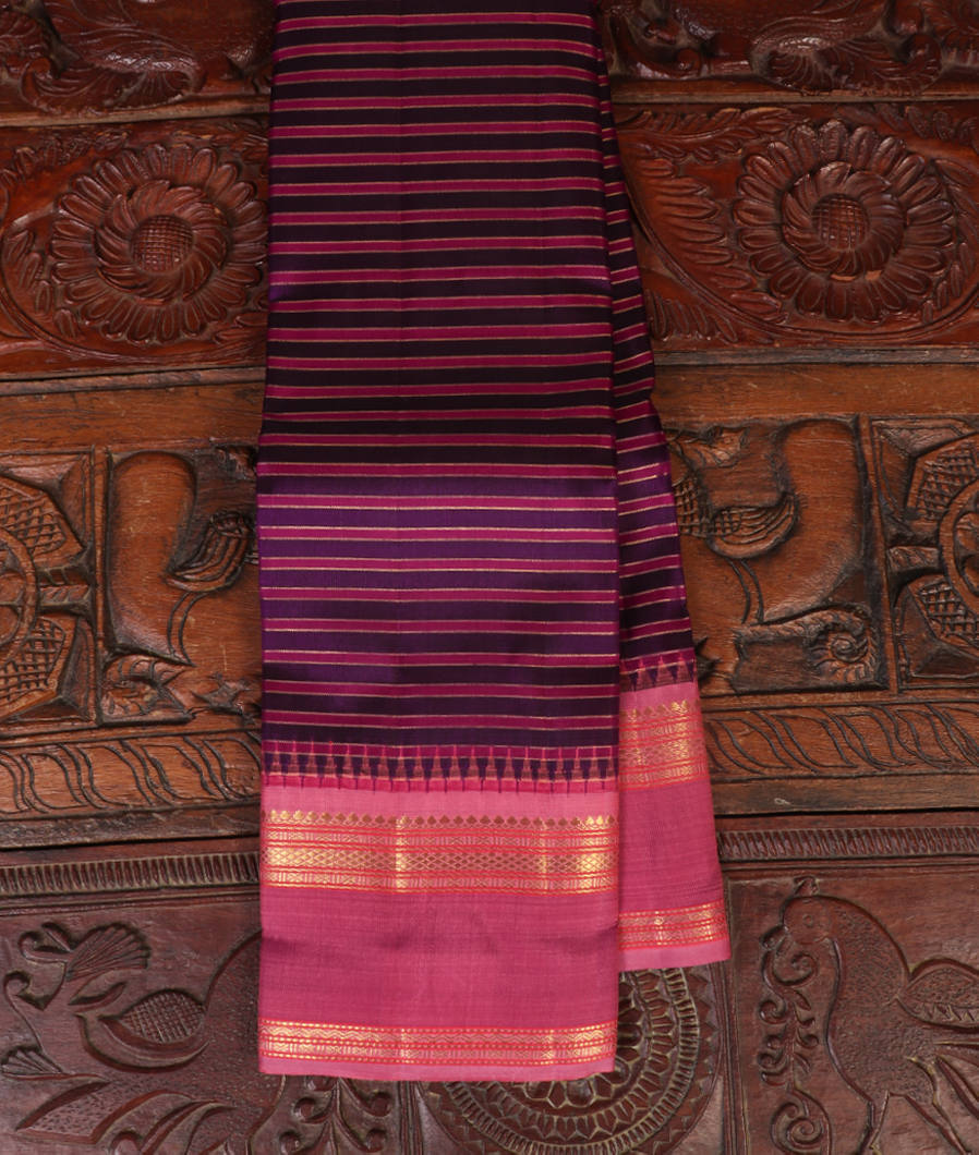 Purple Handwoven Kanjivaram Silk Saree T448111-image