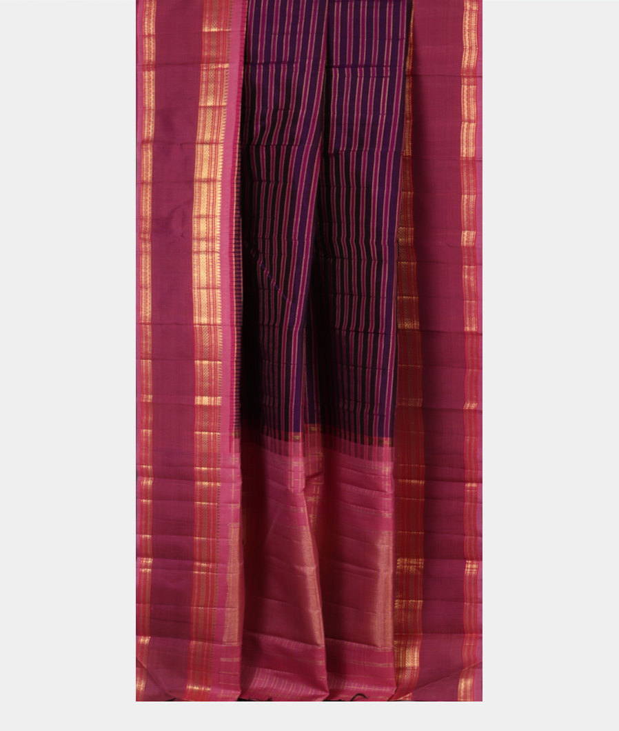 Purple Handwoven Kanjivaram Silk Saree T4481112