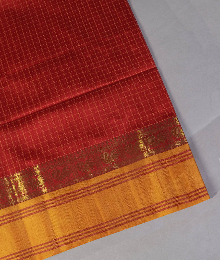 Red Silk Cotton Saree T451169-image