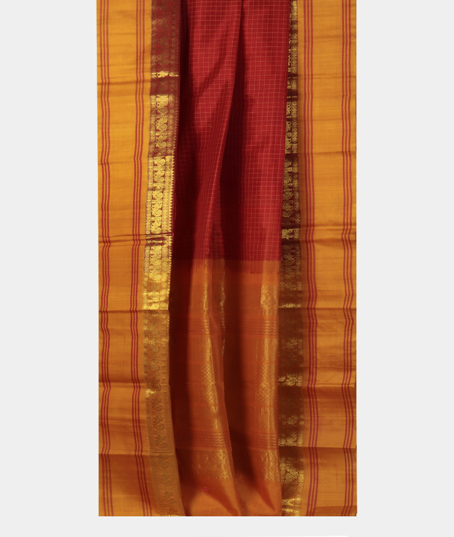Red Silk Cotton Saree T4511692