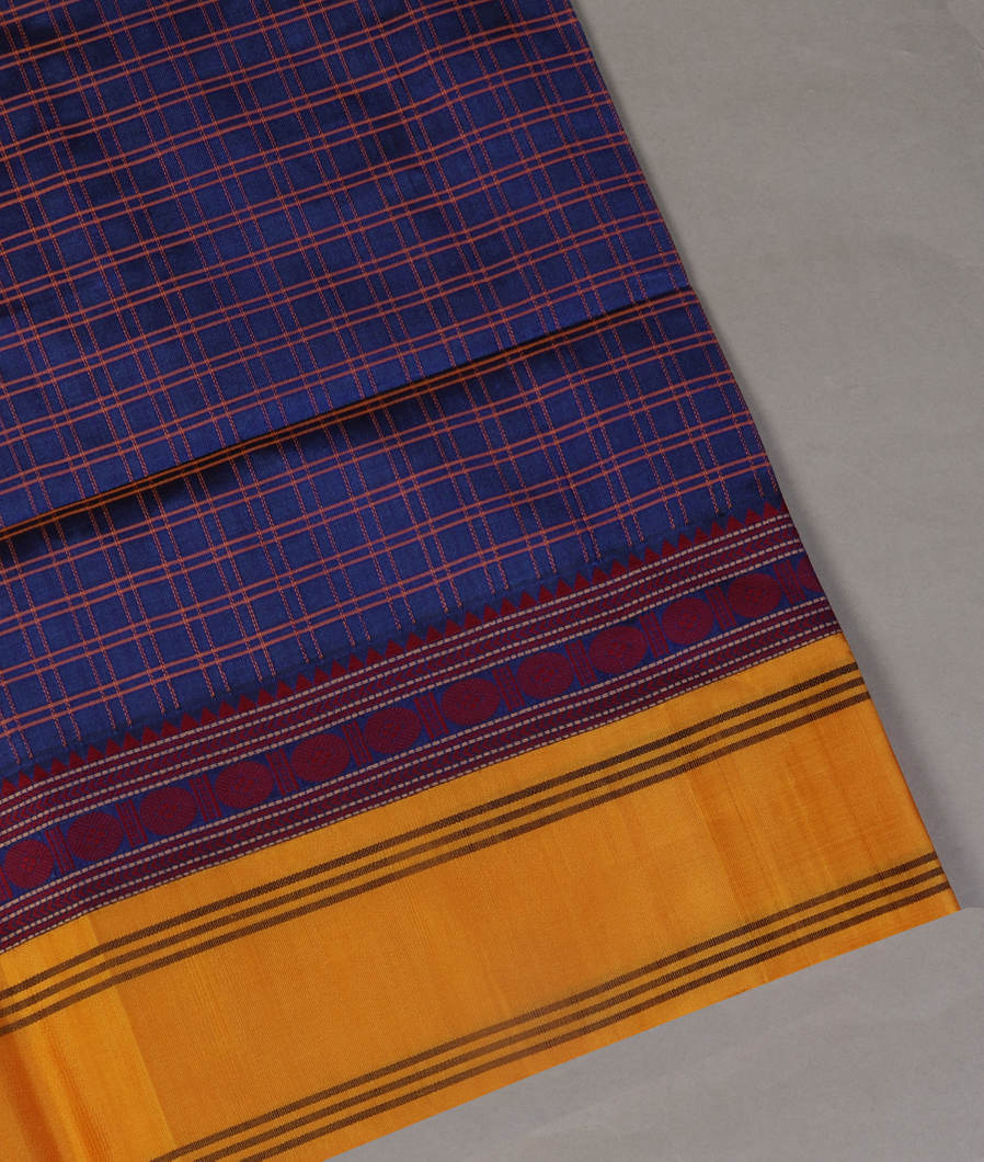 Blue Silk Cotton Saree T451177-image