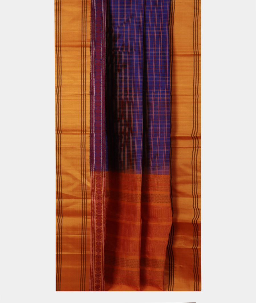 Blue Silk Cotton Saree T4511772