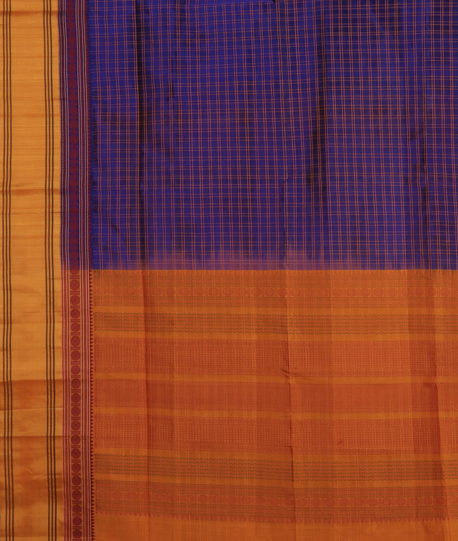 Blue Silk Cotton Saree T4511774