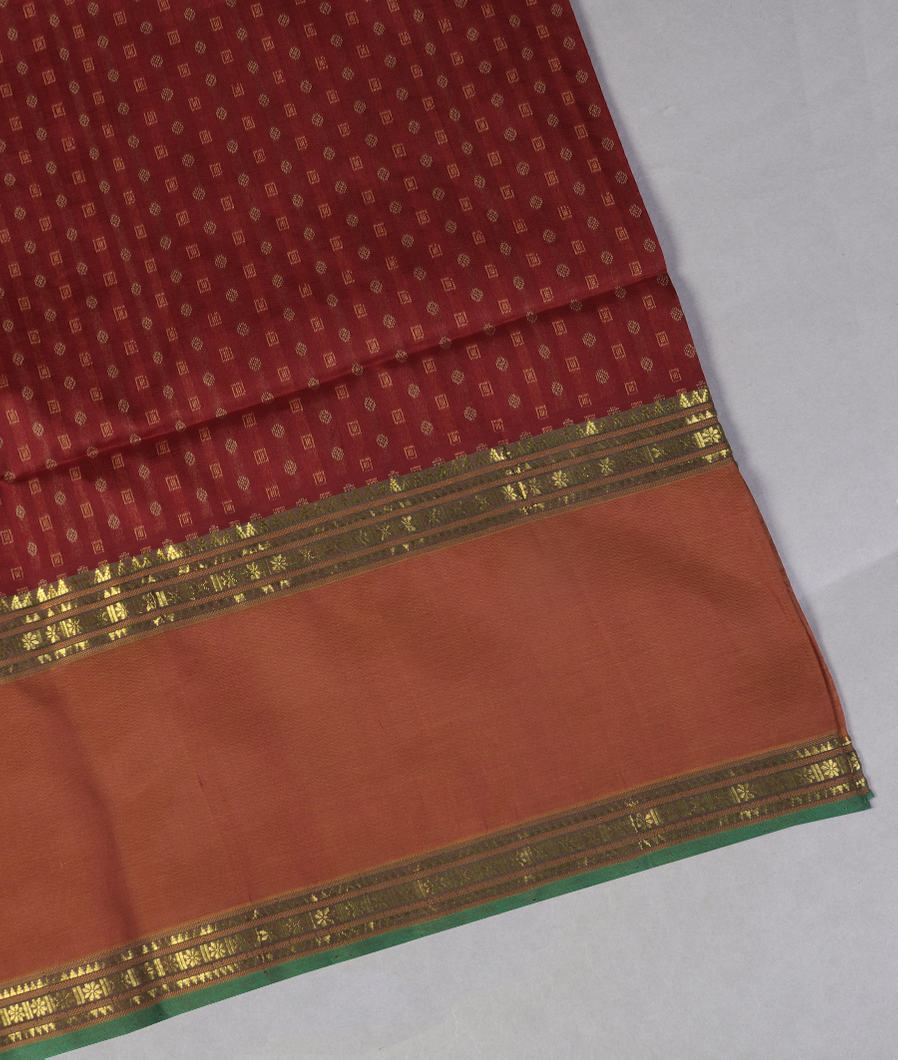 Maroon Silk Cotton Saree T451235-image