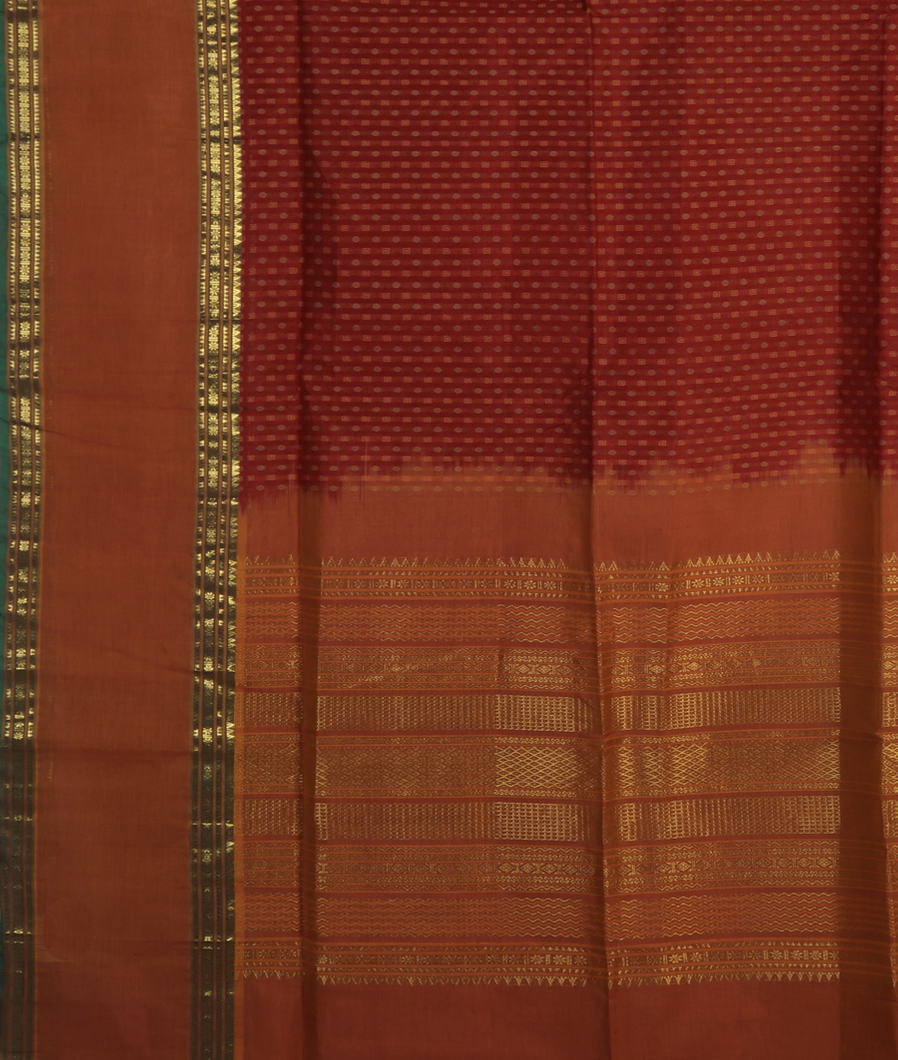 Maroon Silk Cotton Saree T4512354