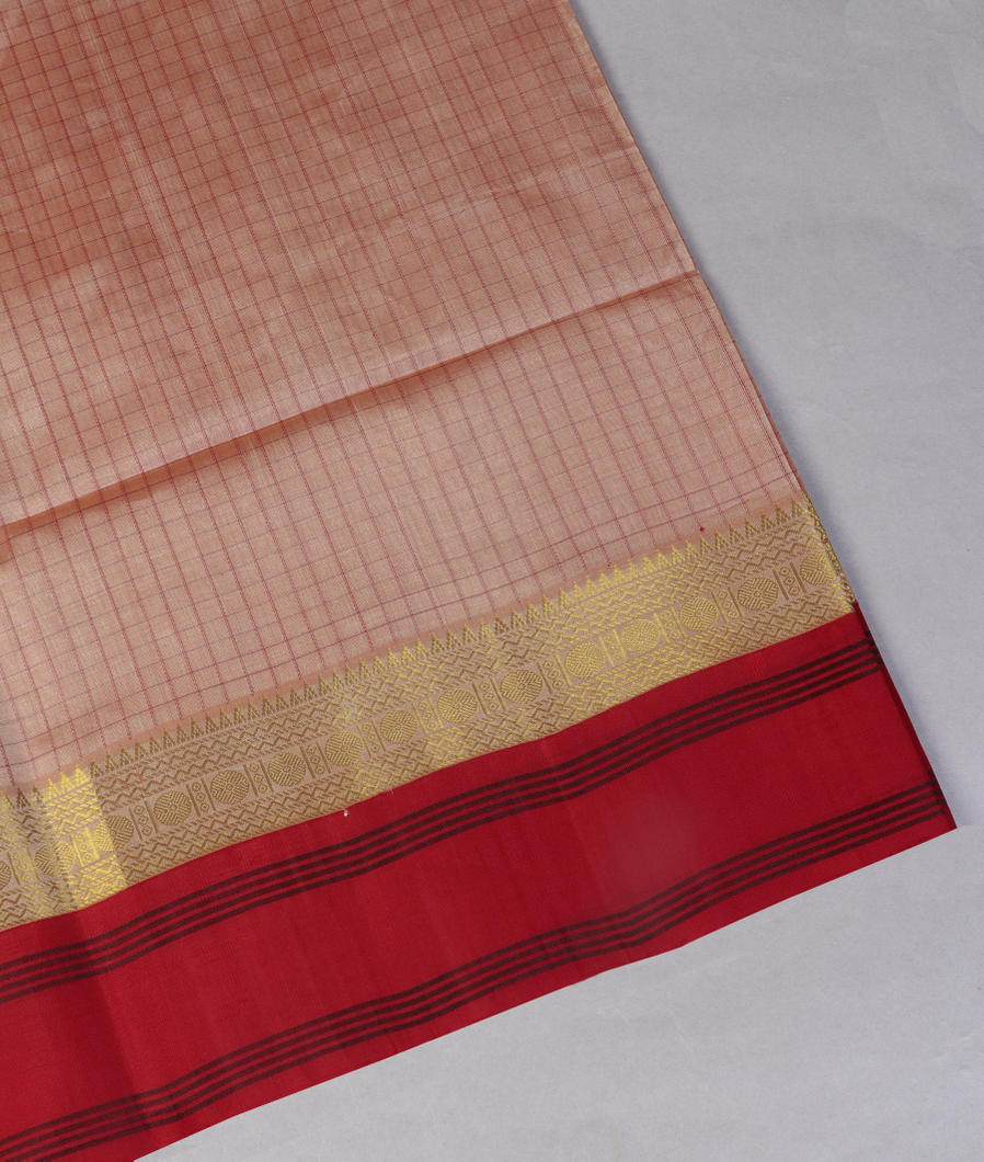 Beige Silk Cotton Saree T451158-image