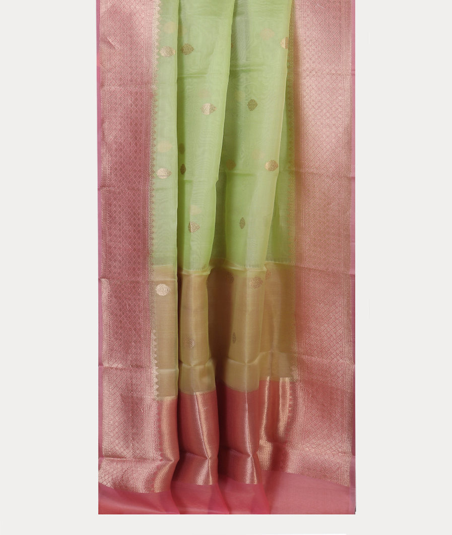 Green Banaras Organza Saree T4259392