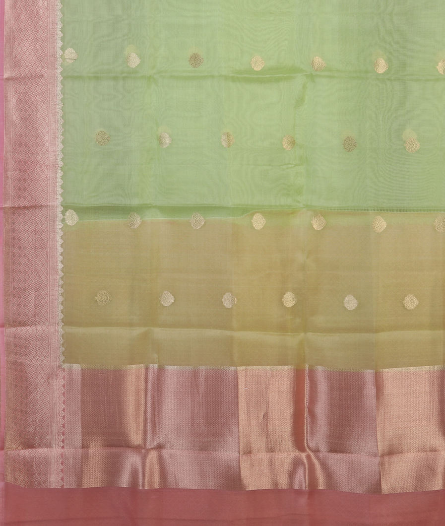 Green Banaras Organza Saree T4259394