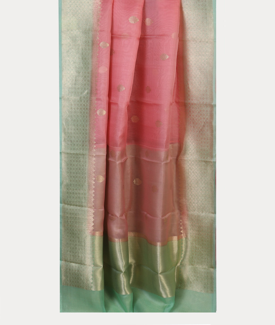 Pink Banaras Organza Saree T4259232