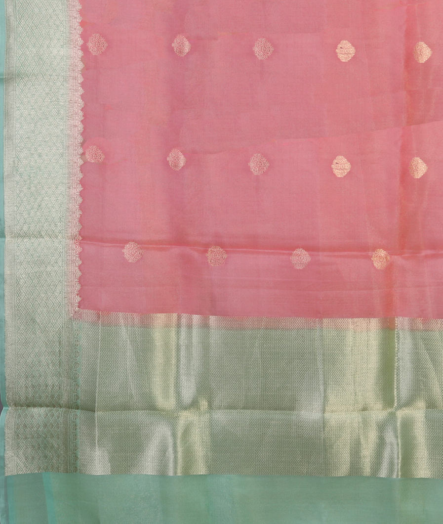 Pink Banaras Organza Saree T4259234