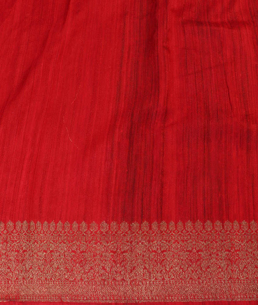 Bottle Green Banaras Tussar Saree T4388813