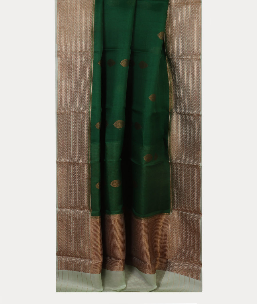 Green Banaras Organza Saree T4259572