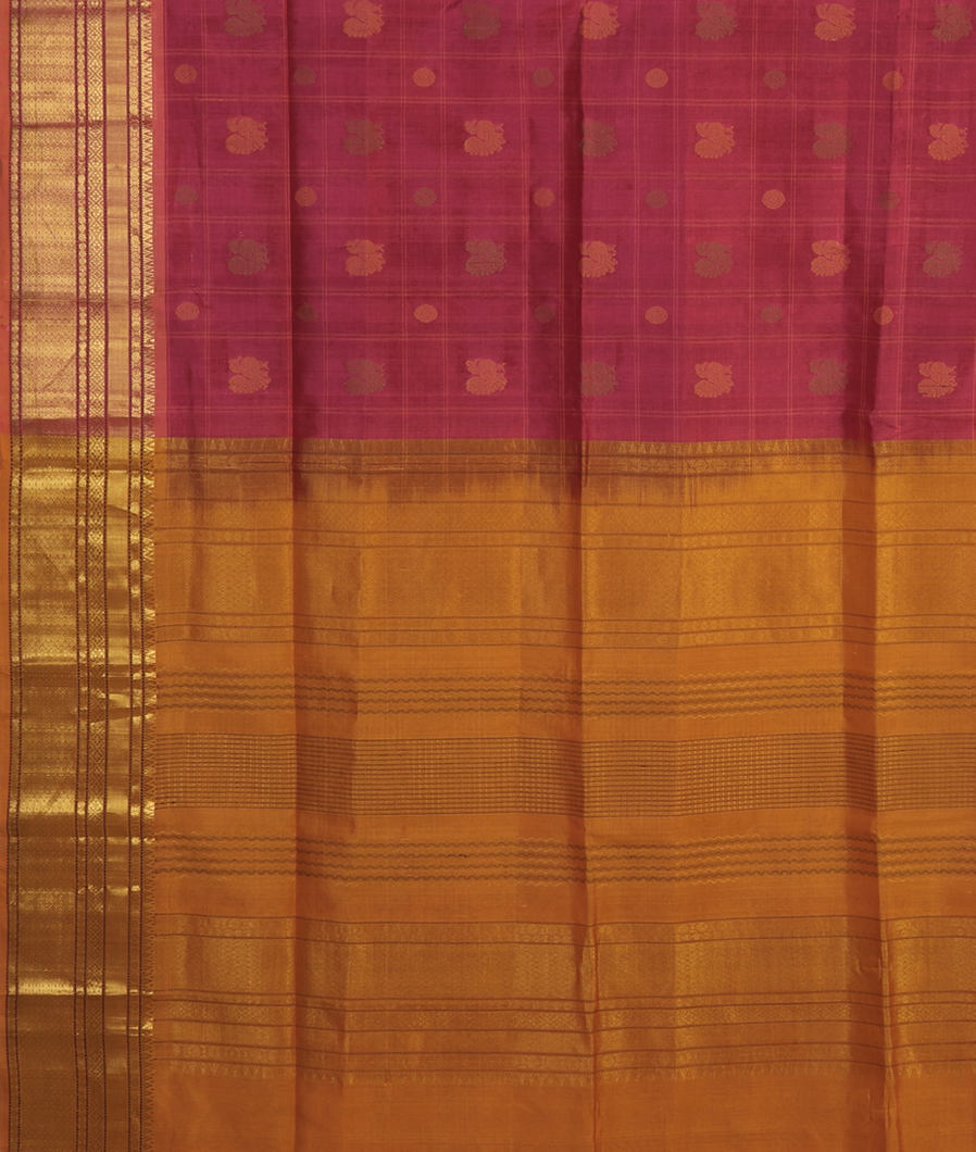 Pink Silk Cotton Saree T4511874