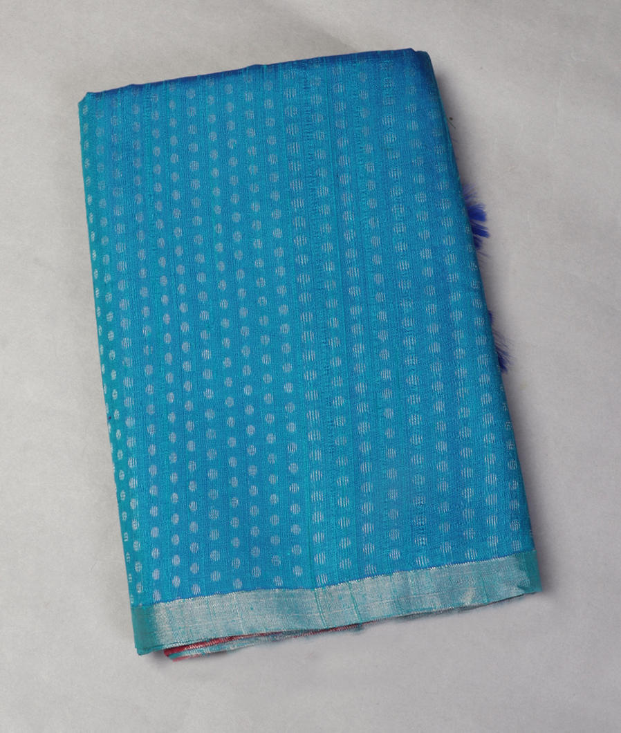 Blue Woven Raw Silk Saree T445794-image