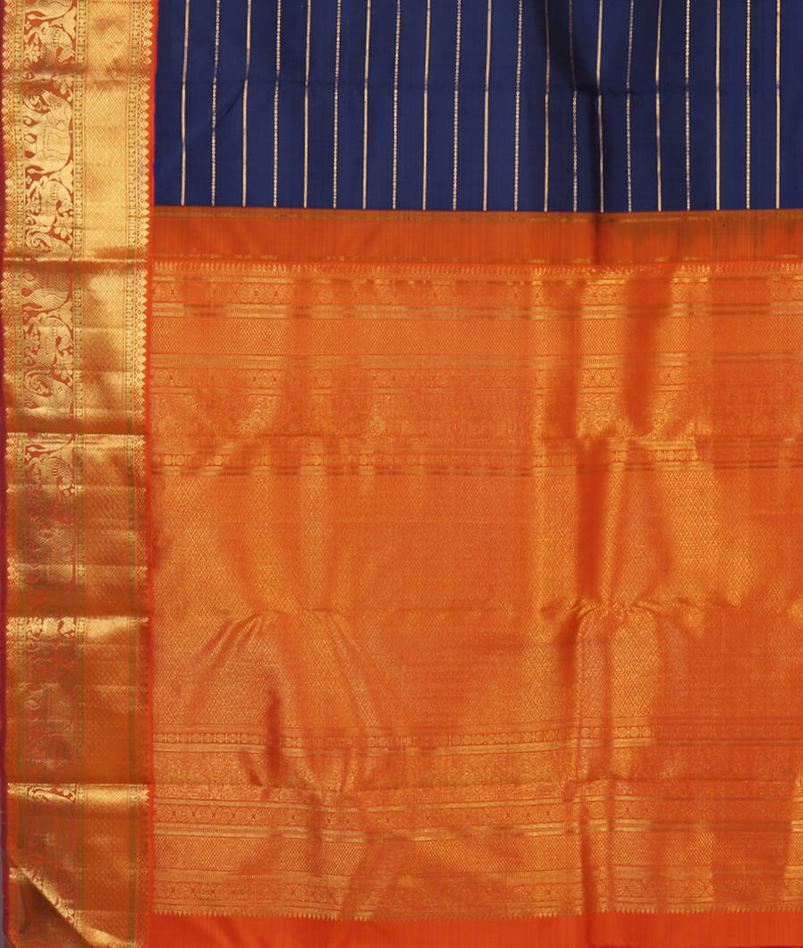 Blue Handwoven Kanjivaram Silk Saree T3475744