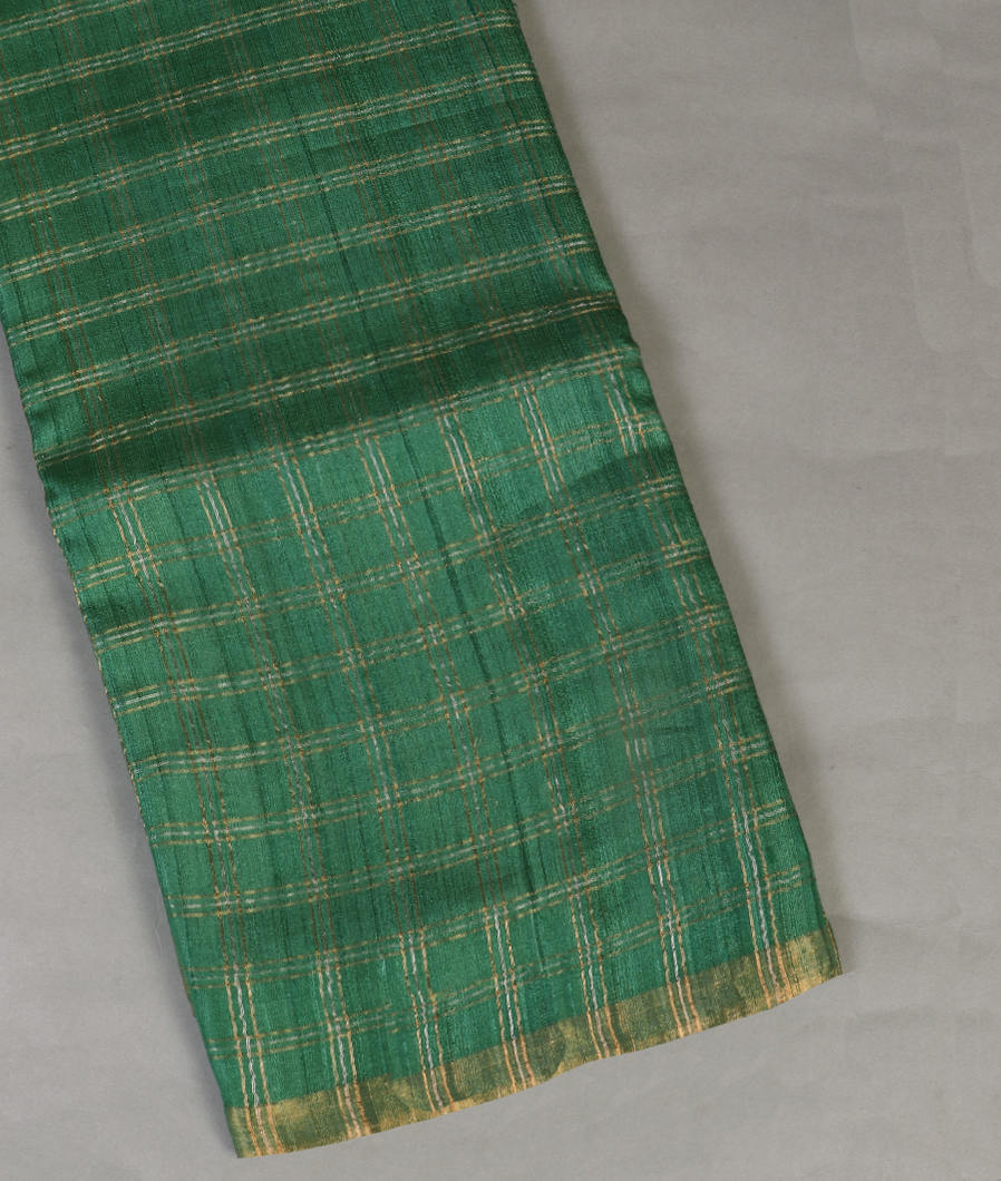 Green Woven Tussar Saree T443156-image
