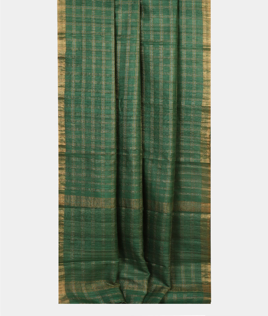 Green Woven Tussar Saree T4431562