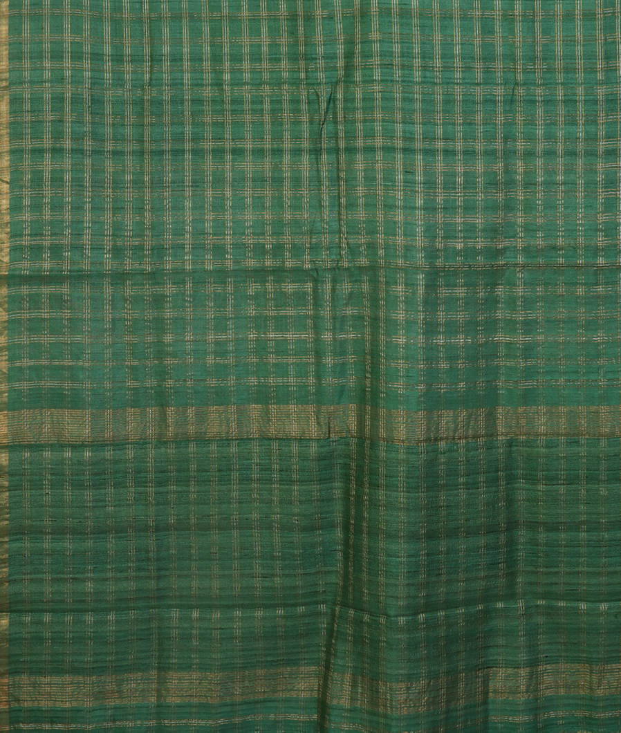 Green Woven Tussar Saree T4431564